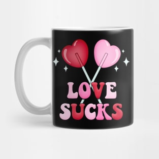 Heart Shaped Lollipops Love Sucks Anti Valentines Day Mug